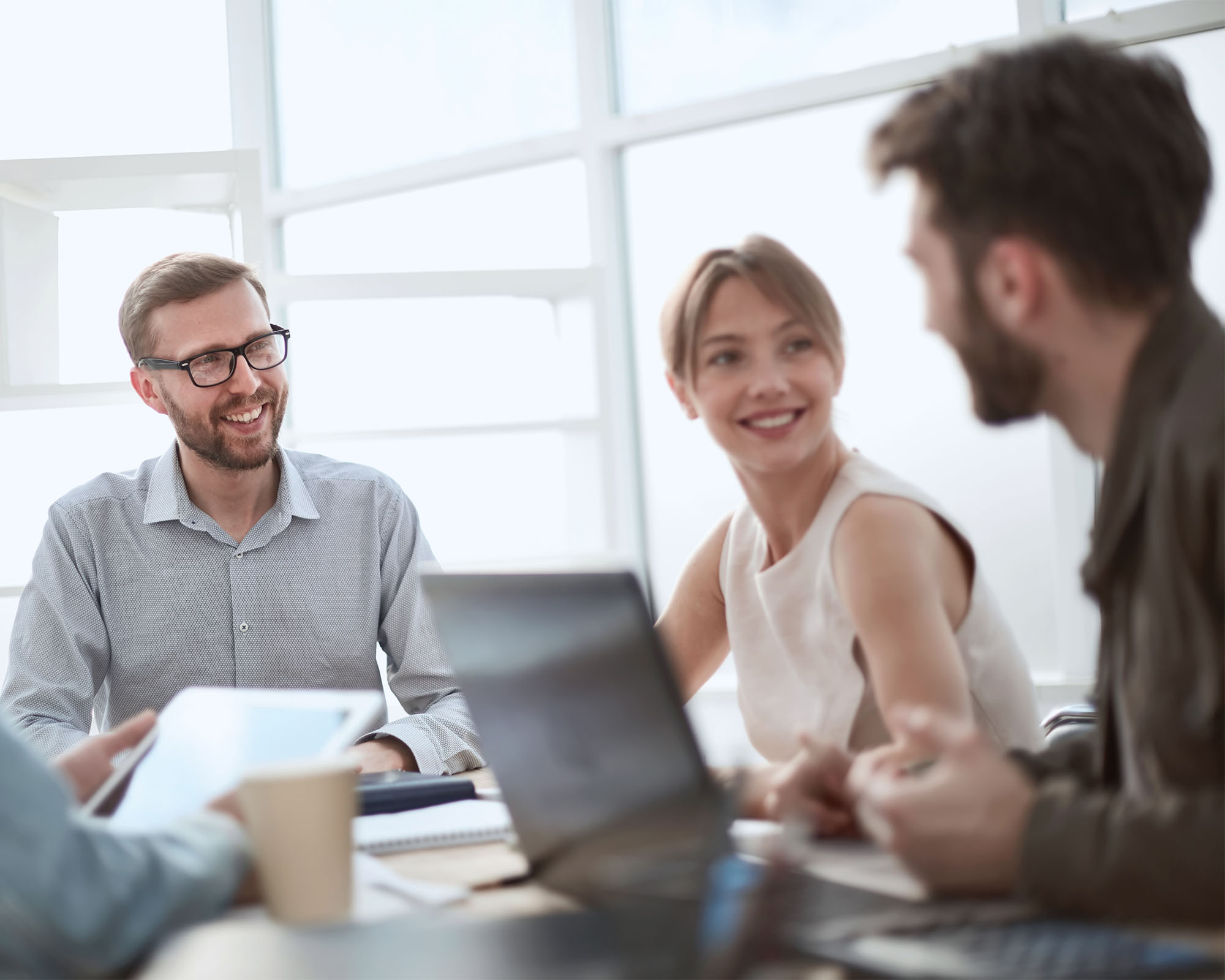 businessman discussing with business team ideas for startup